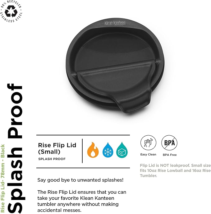 Klean Kanteen Rise Flip Lid - 78mm - Black - Back to School Hydration