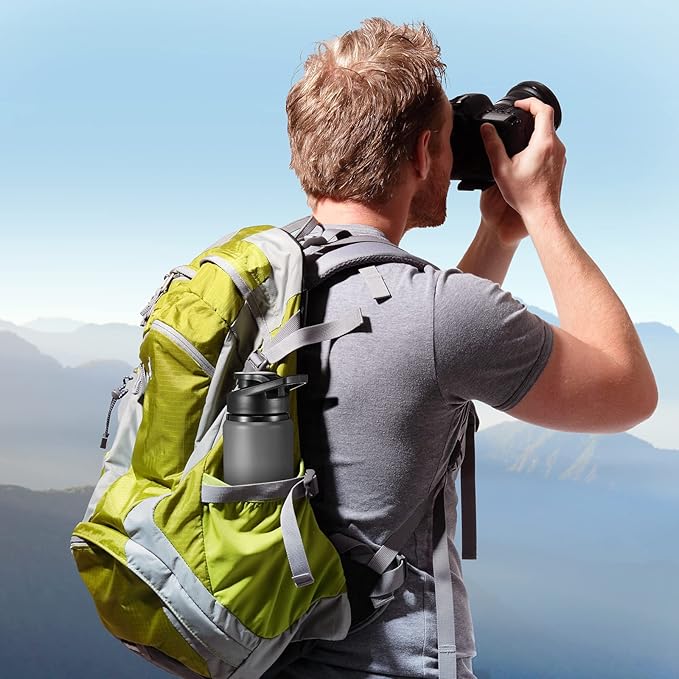 CHENGU 10 Pcs Aluminum Water Bottle 24oz Aluminum Reusable Bottles Lightweight Snap Lid Sports Water Bottle Multipack Easy Carry Leak Proof Travel Bottle for Gym Camping Hiking Outdoor Fishing (Gray)