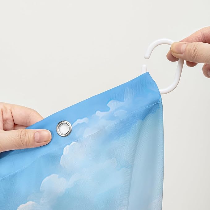 AILONEN Beautiful Butterfly Shower Curtain for Kids Girls Boys, Flying Butterfly Bath Curtains for Bathroom,Blossoming Lavender Flowers Shower Curtain Set with Hooks,72" W*96" H