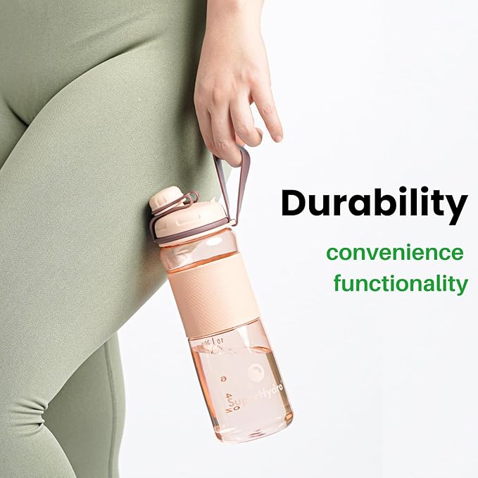 Super Hydro Sport Mixer Bottle [3 PACK] - 20 oz - BPA-Free, Non-Toxic, Durable, Leak Proof, Eco-Tritan Water Bottles Best for Travel, Sports, Hiking, Fitness with Measurement Markers for Men & Women