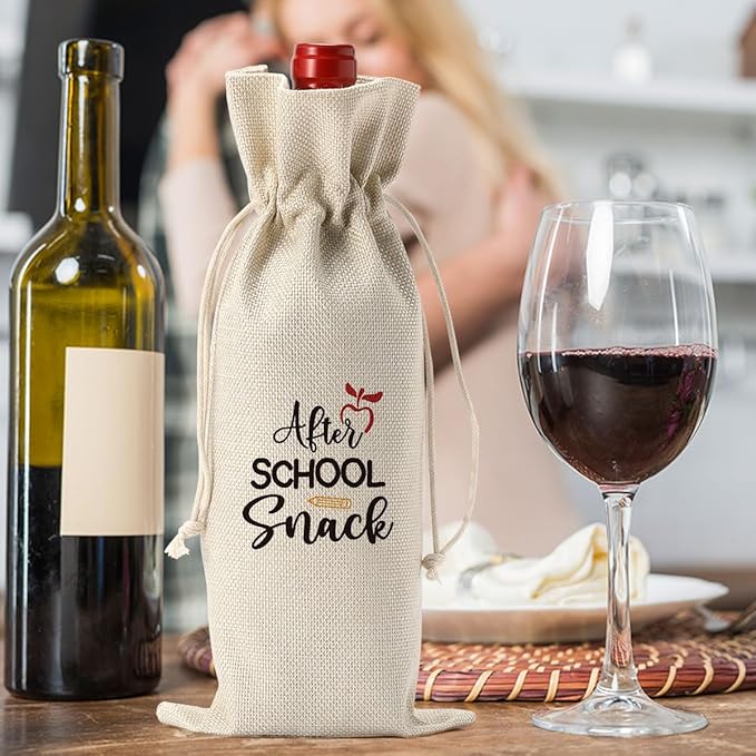 Teacher Appreciation Gifts Teacher Wine Bag Teacher Thank You Gifts End of Year Teacher Gifts Back to School Gifts After School Snack Wine Bag