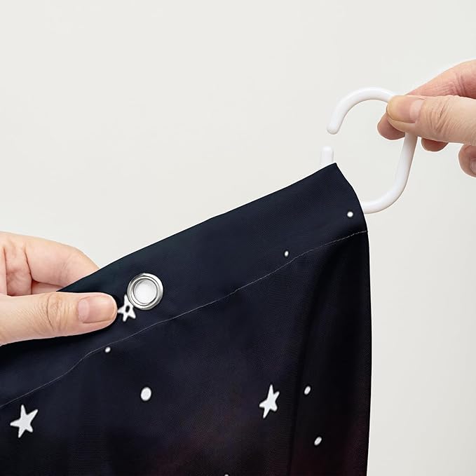 AILONEN Red Truck Shower Curtains,Galaxy Monster Truck Bath Curtains,Monster Jam Polyester Waterproof for Bathroom,72" W*72" H with 12 Plastic Hooks,Red