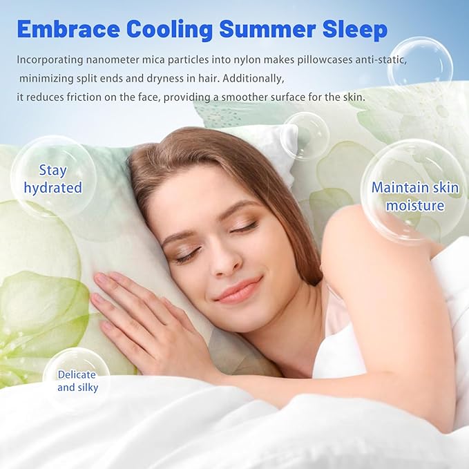 Cooling Pillow Cases for Hot Sleepers - Double Side Arc-Chill Q-Max>0.5 Cooling Fiber Cool Pillow Cases 2 Pack - Breathable Soft Cold Pillow Cases with Hidden Zipper (20" x 30")