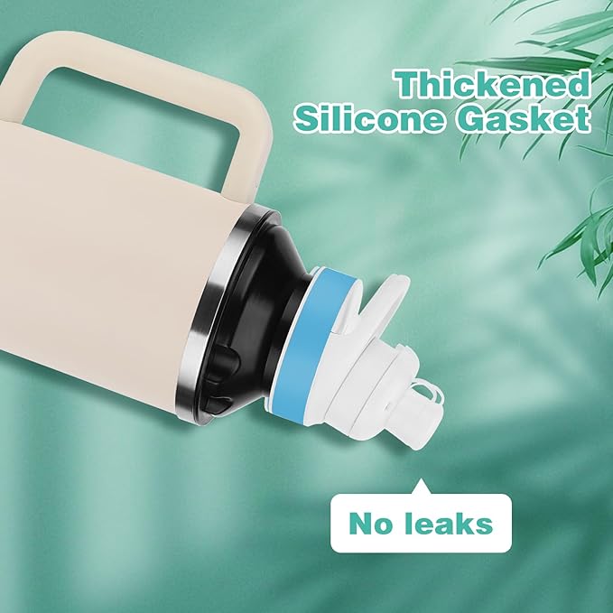 Bottle Adapter for Stanley Cup 40oz to Cirkul, Lid Cap Converter Accessories, Cirkul Stanley Adapter BPA Free Plastic, Food Grade Silicone Fits for 40 oz Stanley Water Bottles(Black)