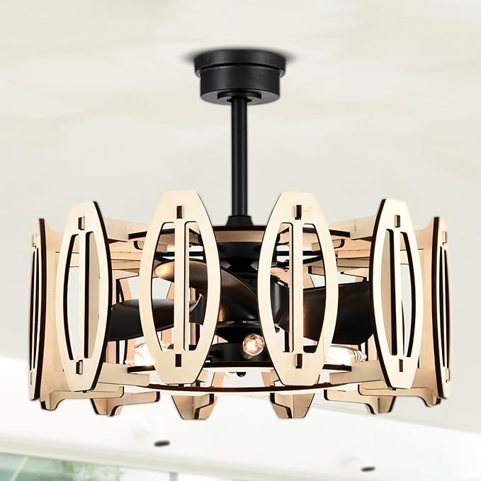 Honeykiss 17 Inch Beige Fandelier with 3 Light