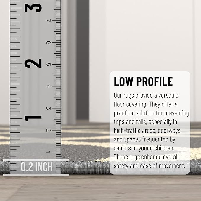 Ottomanson Glamour Collection Non-Slip Rubberback Moroccan Trellis Design 2x3 Indoor Area Rug/Entryway Mat, 2'3" x 3', Gray