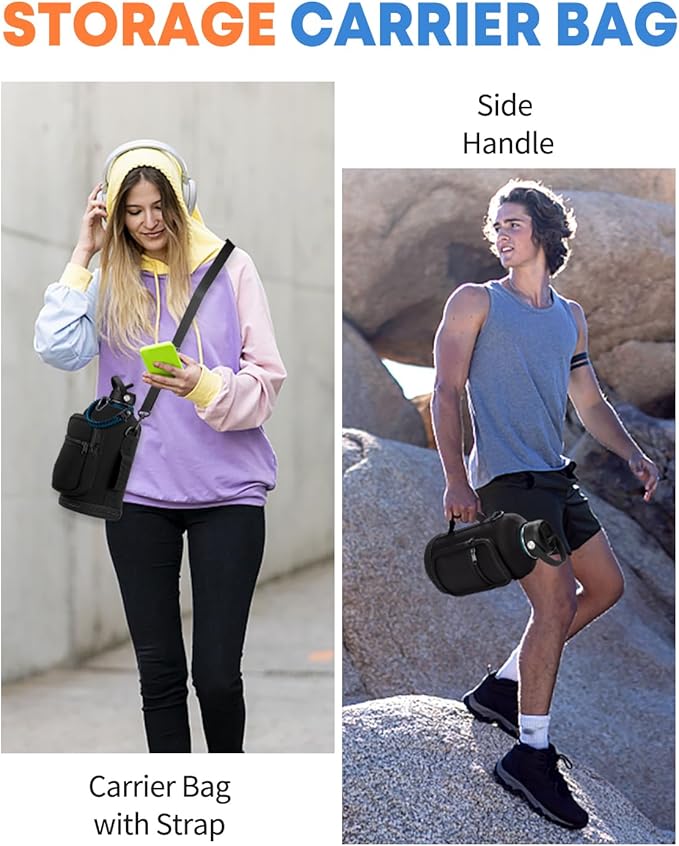 Half Gallon Insulated Water Bottle - Combo Carrier Bag with Strap, Paracord Handle, Straw & Flex Cap, Silicon Bottle Boot, Large Water Bottles 64 oz, Sweat Proof Metal Vacuum Flasks 1/2 Gallon Jug