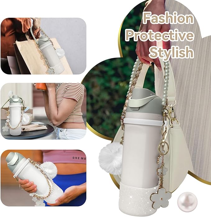 Water Bottle Handle Strap Compatible for Owala Accessories Compatible for Owala Boot Compatible for Owala Charms- Convenient, Stylish & Durable Hydration Solution for On-the-Go 24oz 32oz