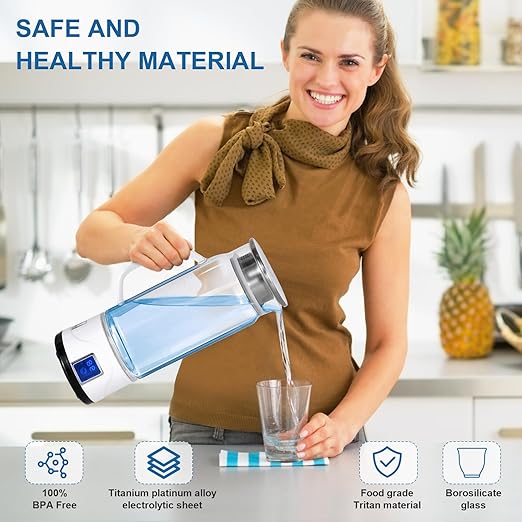 Large Hydrogen Water Bottle 2024, Upgraded Hydrogen Water Bottle Generator with Handle, 1L Large Capacity Hydrogen Water Ionizer Machine with PEM SPE Technology for Home/Office/Daily Drinking