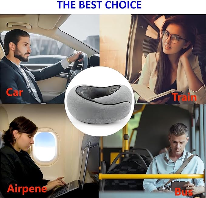 New Travel Pillow, Neck Pillow Airplane, Travel Pillows for Airplanes, Memory Foam Travel Pillow, Stowable U-Shaped Pillow