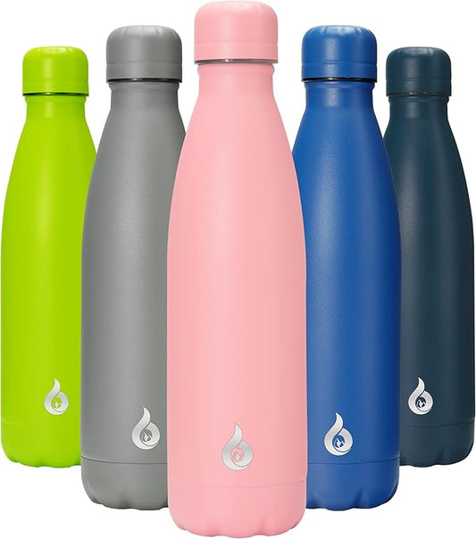 BJPKPK 17oz Stainless Steel Water Bottles Dishwasher Safe Sports Insulated Water Bottle for Travel-Light Pink