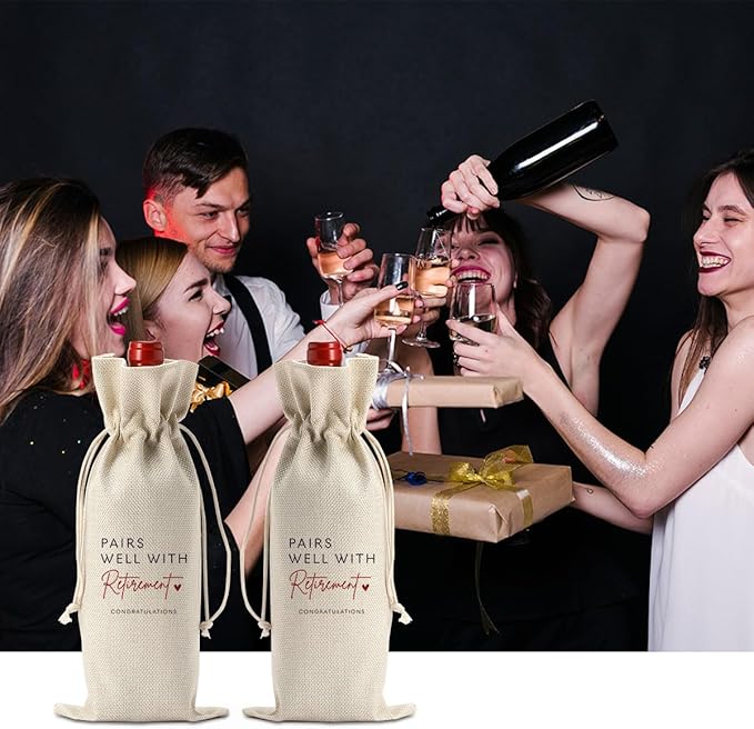 XFW 1Pcs Retirement Wine Bag Retirement Gifts for Women Men Pairs Well With Retirement Wine Bag Farewell Gifts for Coworkers Going Away Gift for Friends Boss