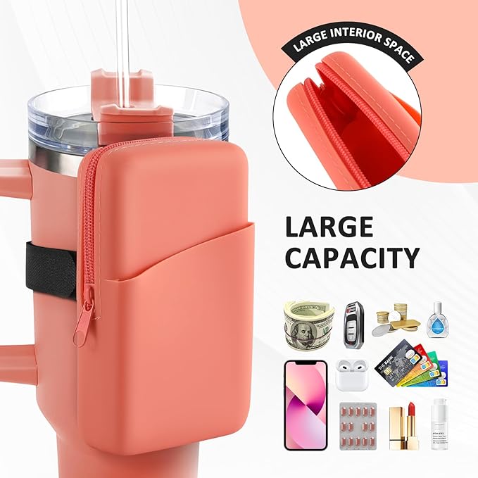 Silicone Water Bottle Pouch For Stanley Quencher Adventure 40 oz & Stanley IceFlow 20oz 30oz, Gym Accessories for Women, Stanley Cup Accessories, Water Bottle Pouch for Sports