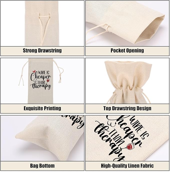 Funny Wine Quotes Wine Bag Wine Tasting Party Supplies for Wine Lovers Women Men Bride Groom Grandmother Christmas Birthday Wedding Bachelorrette Party Wine Bags