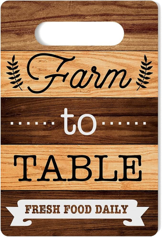Farmhouse Kitchen Decor, Kitchen Signs Wall Decor, Wall Decor for Kitchen, Kitchen Decorations, Kitchen Door Wall Hanging Decor, Farm to Table Fresh Food Daily Wood Sign 8 x 12 Inch