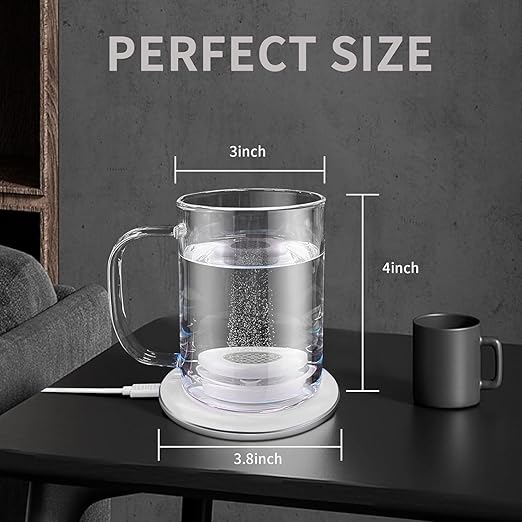 Hydrogen Water Cup, Portable Hydrogen Water Ionizer Machine Hydrogen Water Generator with New PEM and SPE Technology Hydrogen Rich Water Bottle Glass Health Cup Balanced PH Water Ionizer