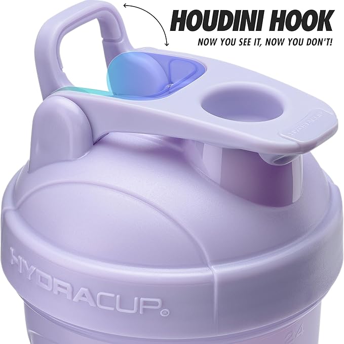 Hydra Cup ProFlow [2 Pack] 28 oz Shaker Bottles for Protein Shakes, Shaker Cups with Ball Blender Whisk, Shaker Bottle with Handle, Travel To Go, BPA Free (Pink & Purple, 28oz)