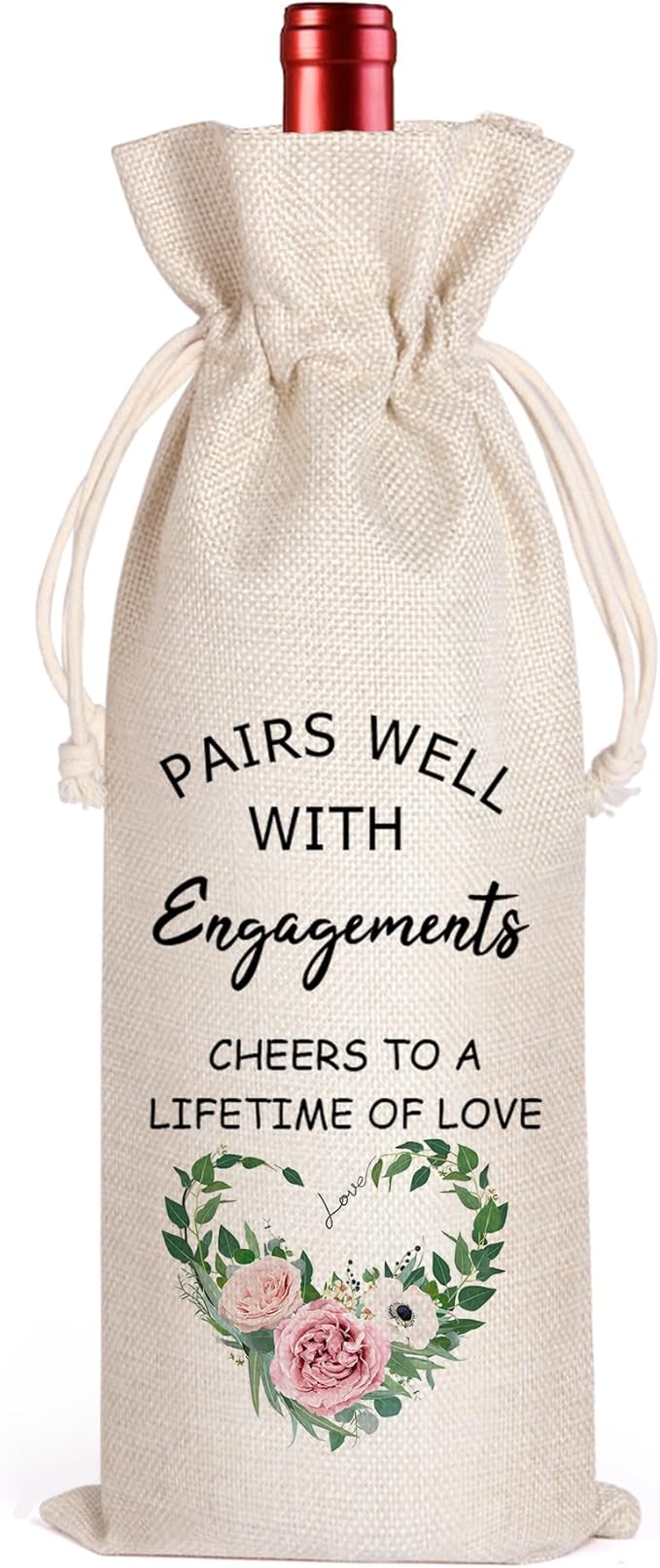 LANBAIHE Engagements Wine Bag, Gift for Getting Engaged, Couple, Gifts For Bride, Engagements, Wedding Wine Gift Bag