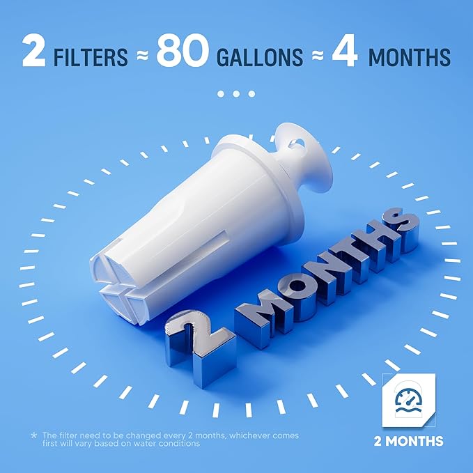 Water Filter Replacement for Brita Water Pitchers and Dispensers, Classic 35557, OB03, Mavea 107007, Reduce Chlorine and Bad Taste, BPA free, Pack of 3