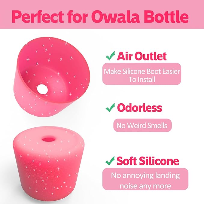 2PCS Silicone Water Bottle Boot for Owala 24oz 32oz 40oz,Anti-Slip Protective Sleeve Bottom Bumper Protector for FreeSip, Twist, and Flip Water Bottles