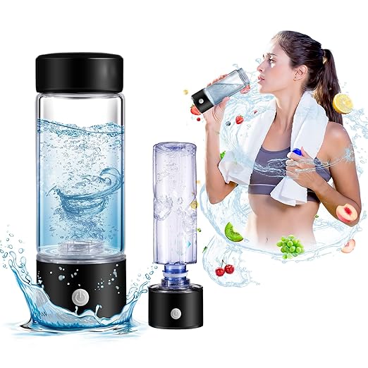 Hydrogen Water Bottle, Hydrogen Water Bottle Generator, 3Min Quick Electrolysis, 2 in 1 Portable Hydrogen Water Generator, Hydrogen Water Ionizer Machine with SPE PEM for Home, Office, Travel