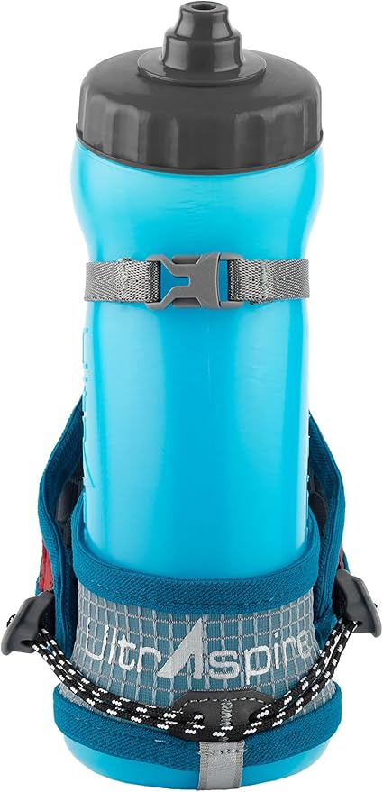 Ultraspire Iso Versa 2.0 Blue Grey Runners Water Bottle Handheld with Hand-strap