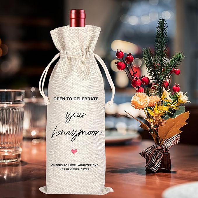 Marriage Wine Bag | Wedding Gifts Wine Bag | Your Honeymoon Wine Bag | Wedding Party Gifts | Bridal Shower Gift | Your Honeymoon Mr and Mrs Wedding Gifts for Couple 11WB60