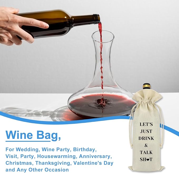Wine Gift for Wine Lover Wine Bag Best Friends Friendship Gifts for Women Men Housewarming Gift Christmas Birthday Graduation Gift for Sister Bestie Coworker Funny Wine Themed Gift Wine Bottle Bag