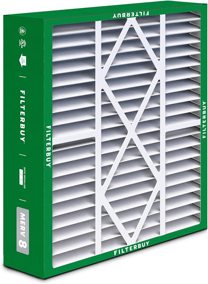 Filterbuy 19x20x5 Air Filter MERV 8 Dust Defense (2-Pack), Pleated HVAC AC Furnace Air Filters for Bryant/Carrier, BDP, Day & Night, and Payne (Actual Size: 19.06 x 19.81 x 4.25 Inches)