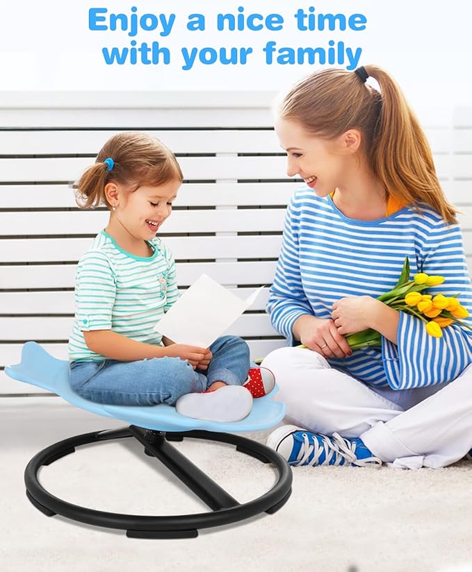 Spinning Chair for Autistic Kids, 3+ Autism Kids Sensory Swivel Chair, Light Blue Kids Swivel Chair, Coordinate The Balanced Development of The Left and Right Brain and Exercise Muscle Endurance