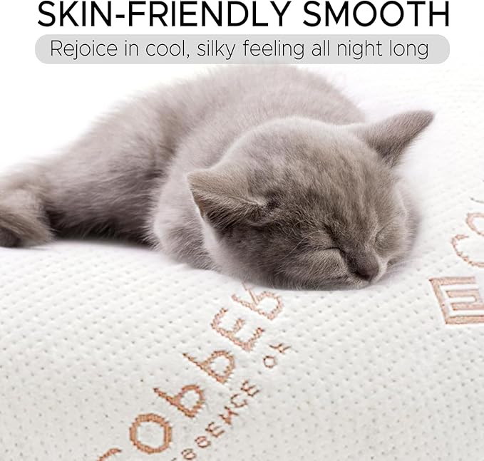 Body Pillow for Adults - Soft Long Bed Pillow Insert for Sleeping - Shredded Memory Foam and Removable Washable Cover - Swan Shaped Side Sleeper Pregnancy Pillow 49 Inch (Copper Color)