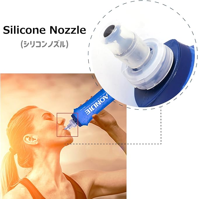 Azarxis TPU Soft Flask Running Collapsible Water Bottles BPA-Free Running Flask 250ml / 500ml for Hydration Pack - Ideal for Running Hiking Cycling Climbing (250ml/8.45oz)