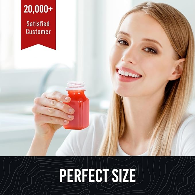 Norcalway 10pcs 2oz plastic containers with lids - Ginger shot bottles - Freezer Safe, Leak Proof, BPA free, Food Grade small plastic bottles with caps for liquids