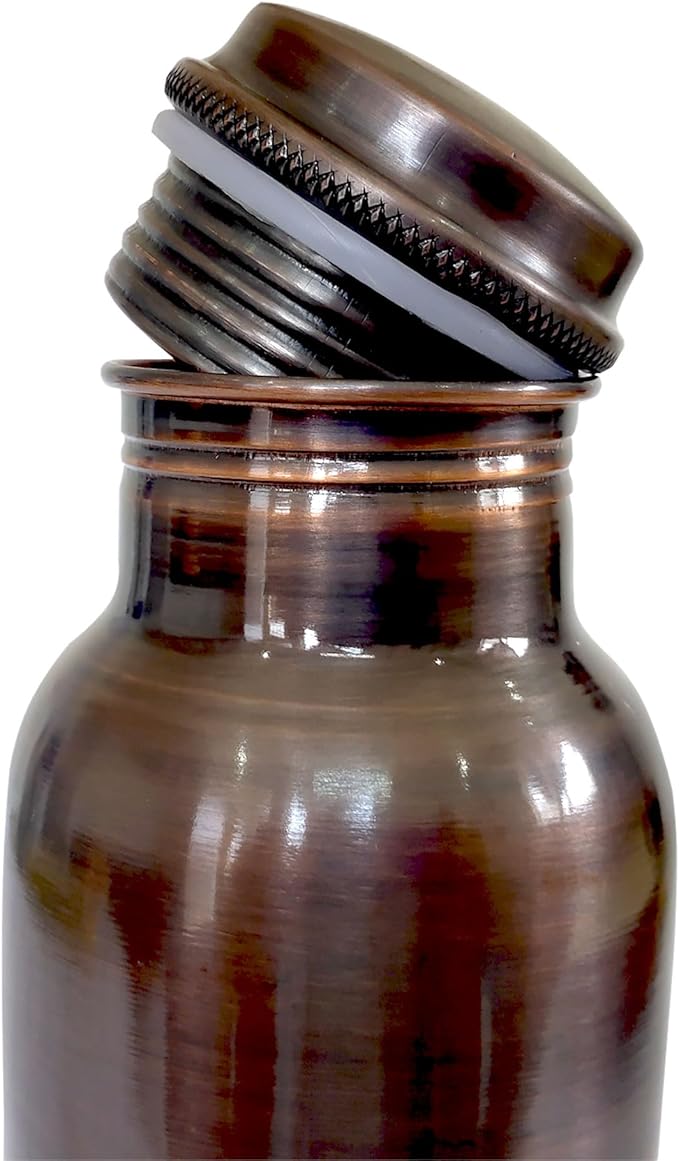 Ayurvedic Drinking Copper Water Bottle for Sports, Travel, Yoga & Everyday Use, Water Bottle for Gym, Office, Hiking, Outdoor Capacity 32 Oz (Design 10, 32 Oz)