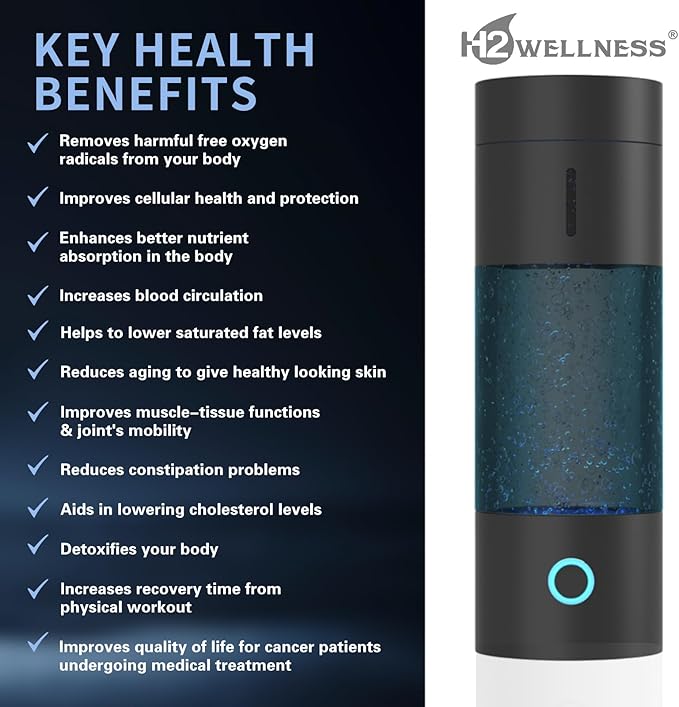 Hydrogen Water Bottle Machine Generator SPE PEM Advanced Technology, Vent with Inhaler Adapter (Polycarbonate (PC))