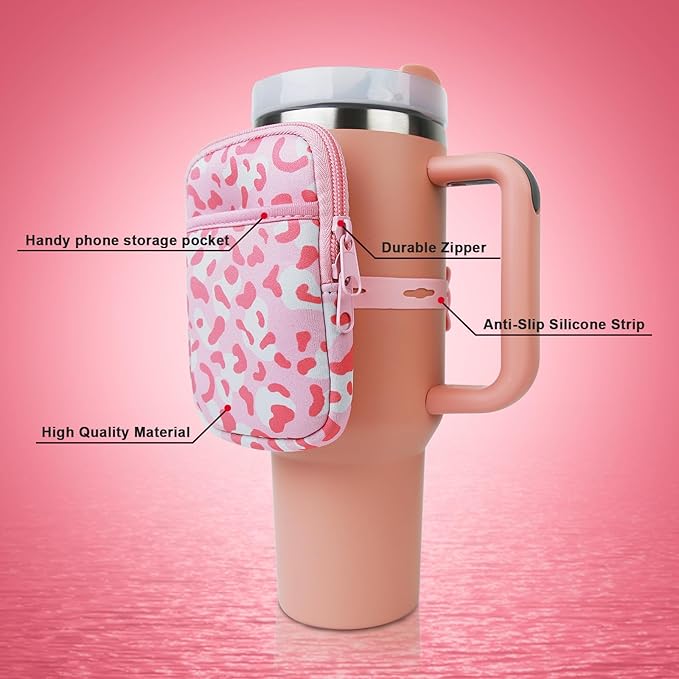 MLKSI Water Bottle Zipper Pouch for Stanley Cup Accessories, Cute Storage Bags for Stanley Tumbler with Handle, Gym Accessories for Simple Modern 40 oz Tumbler with Handle Stanley Bottle