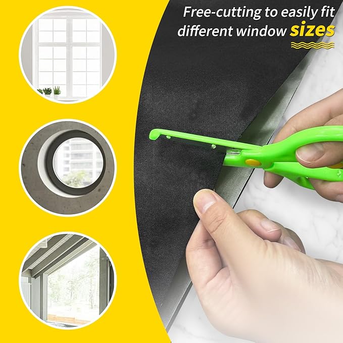 Portable 100% Blackout Shades - Easy Install, No Drill Curtains for Bedroom, Nursery, and Travel (Black, 59" x 118")