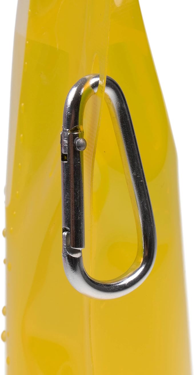 Clever Creations Collapsible Sports Water Bottle 3 Pack, Foldable Leak Proof Travel Bottles for Camping and Hiking, 480 mL Capacity, Purple, Yellow, and Pink