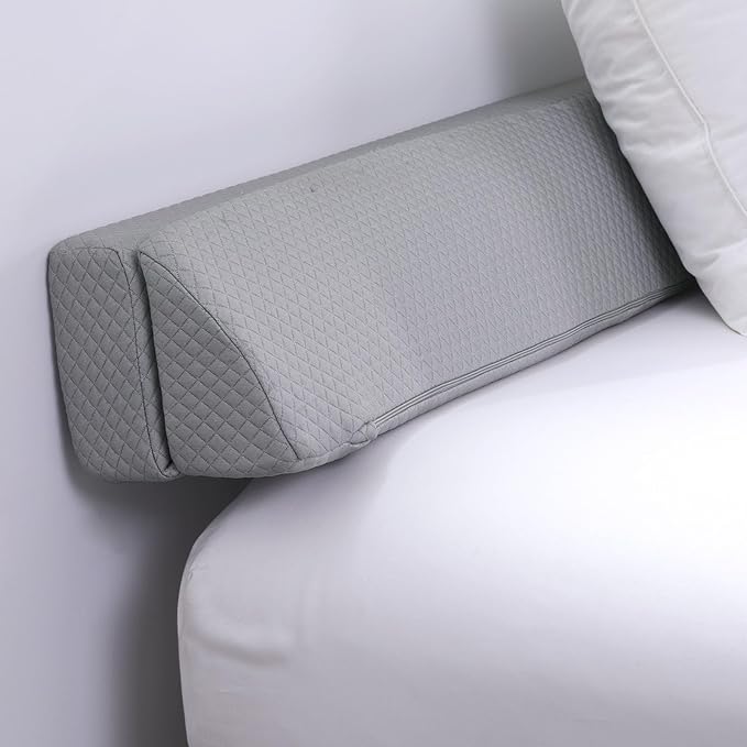 MABOZOO Pillow Wedge for Headboard Gap,Bed Gap Filler Full Size,Foldable Bed Wedge Pillow for Headboard,Light Grey Bed Wedge Gap Filler,Foam Mattress Gap Filler,54"x6"x6"