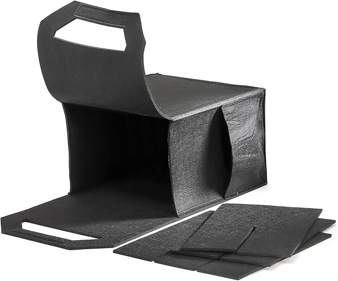 Peohud 6 Bottle Wine Carrier Tote, 3 Pack Thick Felt Wine Bottle Bags with Removable Divider, Portable Wine Gift Bag Reusable Grocery Bags for Travel, Camping, Picnic, Perfect Wine Lover Gift