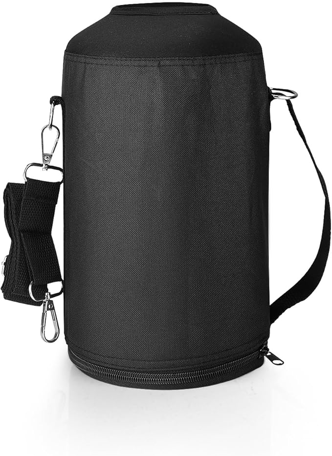 Water Bottle Holder Carrier Bag Crossbody with Adjustable Shoulder Strap, 64 128 oz Sports Water Bottle Sleeve Accessories for Biking Hiking Travelling Camping, Black