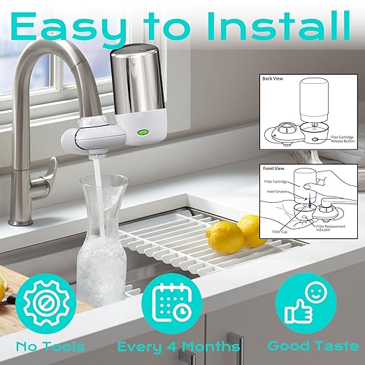 Replacement for Brita® Sink Filter, Faucet Water Filter - Fits All Brita 36311 Tap Water Filters Compatible with Brita® Faucet Filter, On Tap Faucet Filters System for Sink FR-200 FF-100, 3 Count