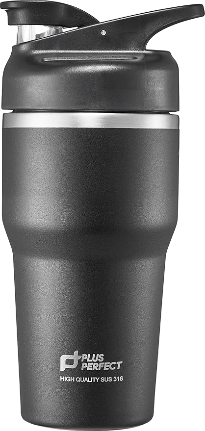 27 OZ 316 Stainless Steel Vacuum Insulated Travel Mug With Leak Proof Flip For Both Straw & Spout, Double Walled Seamless to Keep Hot And Cold, Black