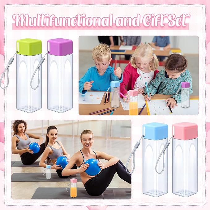 Mifoci 10 Pieces Water Bottle Bulk 17 oz Plastic Sports Water Bottles for Adults Reusable Leak Proof Portable Drink Bottles with Leak Proof Lid for Outdoor Fitness