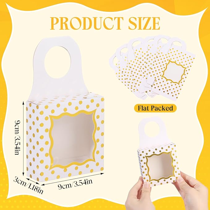 ISKYBOB 20PCS Wine Bottle Box with Window, Kraft Paper Wine Boxes for Birthday Gifts Hanging Wine Treat Box Mini Charcuterie Boxes Champagne Bottles Gift Boxes Candy Box for Party Favor (White Gold)