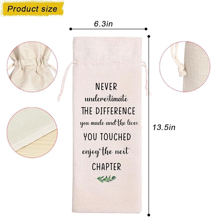 Coworker Gifts | Retirement Gifts Wine Bag | Retirement Gifts for Women Men | Retirement Gifts for Colleagues Best Friends Coworkers Boss Teachers | Retirement Party Decorations 11WB62