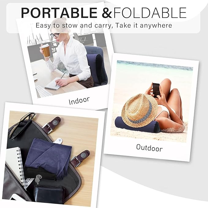 Prosixtoy Wedge Leg Elevation Pillow-Neck Pillows for Pain Relief Deep Sleep Bed Cushion Body Pillow-Knee Pillow Lumbar Support Pillow for Back Sleeper,Fast Inflating Deflation(Blue)