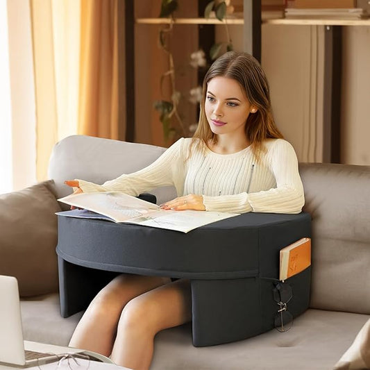 Reading Pillow for Gaming, Large Reading Gaming Pillow for Lap, Bed Arm Rest Pillow Memory Foam Lap Desk Pillow for Working, Crocheting or Sitting in Bed Floor Couch Sofa