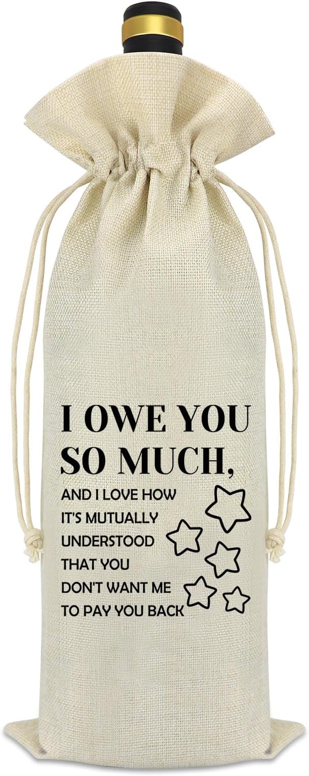 Funny Gift for Mom Dad Wine Bag Mom Dad Birthday Gift Mother's Day Fathers Day Gift from Daughter Son Christmas Thanksgiving Valentines Day Gift for Bonus Dad Bonus Mom Mother Father Wine Bottle Bag