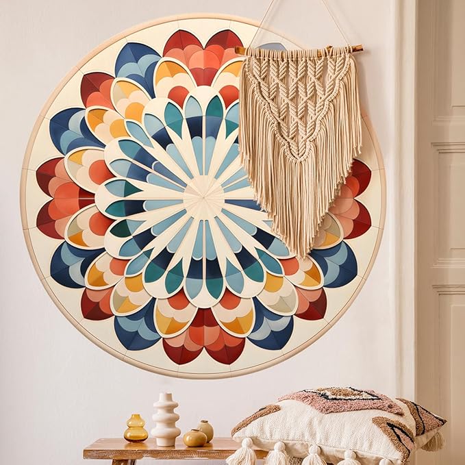 Vibrant Wall Decal - Floral Pattern Design - Large 90cm/35.43 inch" Decorative Wall Art - Easy Peel and Stick Home Decor